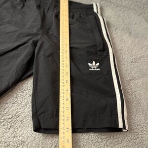 adidas Black Athletic Shorts with White Side Stripes